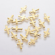 304 Stainless Steel Tiny Cross Charms STAS-F201-01G-1