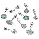 16 шт. 4 стиля сплава с синтетическими бирюзовыми застежками-молниями&nbsp;HJEW-TAC0098-3