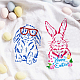 FINGERINSPIRE 4PCS Rabbit Painting Stencils 11.7x8.3 inch Happy Easter Decoration Plastic Long-Eared Rabbit Stencil Sunflower Leaves Glasses Easter Egg Art Craft Stencil for Wall Tiles Home Decor DIY-WH0383-0043-7