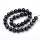 Faceted Round Natural Snowflake Obsidian Bead Strands G-L377-19-12mm-2