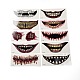 10 pièces 10 style halloween clown horreur bouche amovible tatouages temporaires papier visage corps autocollants AJEW-G048-02-2