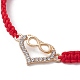 Coeur en alliage de strass avec bracelet à maillons infinis BJEW-JB10003-3