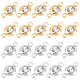 UNICRAFTALE 20pcs 2 Colors Glass Connector Charms 12x6.5mm Stainless Steel Crystal Rhinestone Link Charms Flat Round Diamond Connectors Linking Charm for Jewelry Making STAS-UN0041-19-1