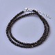 Natural Golden Sheen Obsidian Beaded Necklaces NJEW-K114-B-A19-1