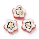 Handgemachte Porzellanblumenperlen mit pochierten Eiern PORC-J008-02-1
