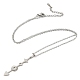 201 collier pendentif flèche & soleil & étoile en acier inoxydable avec chaînes forçat NJEW-Q317-19P-1