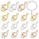 PandaHall Elite 15Pcs 3 Colors 925 Sterling Silver Spring Ring Clasps STER-PH0001-23-1