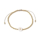 Bracelets de perles tressées en coquillage naturel et graines de verre BJEW-JB09920-1