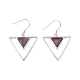 Natural Amethyst Triangle Dangle Earrings EJEW-Z024-10C-P-1