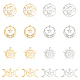 DICOSMETIC 16Pcs 8 Style Sun Moon Star Pendant Celestial with Cloud Charm Hollow Round Charm Sunshine Pendant Stainless Steel Dangle Charm for DIY Jewelry Making Crafting STAS-DC0009-19-1