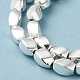 Brins de perles d'hématite non magnétiques synthétiques galvanisées G-Q1009-H02-01-4