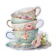 20 pz romantico fiore tazza da tè e pentola adesivi decorativi impermeabili autoadesivi in pvc STIC-P007-A03-2