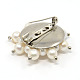 Elegant Mothers Day Gifts Flower Natural Pearl Brooches JEWB-M004-01-2