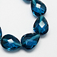 Faceted Steel Blue Transparent Glass Drop Bead Strands X-GLAA-S002-18x13mm-08-1