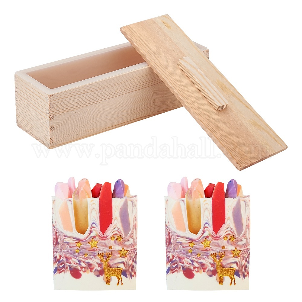 Kit Fabrication Savon Artcome - 2 Moules Silicone 1200ml, Boîtes Bois, Coupe-Savon Réglable - Pour Savonnerie Maison