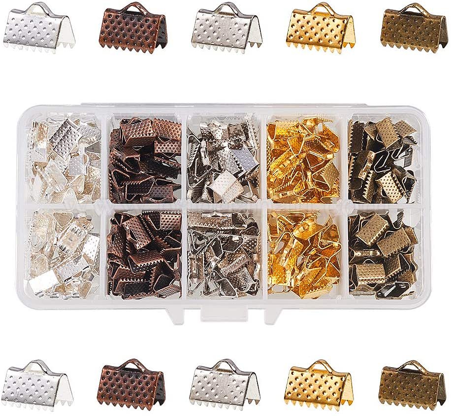 Shop PH PandaHall 400PCS 5 Color Iron Ribbon Ends Bracelet Bookmark