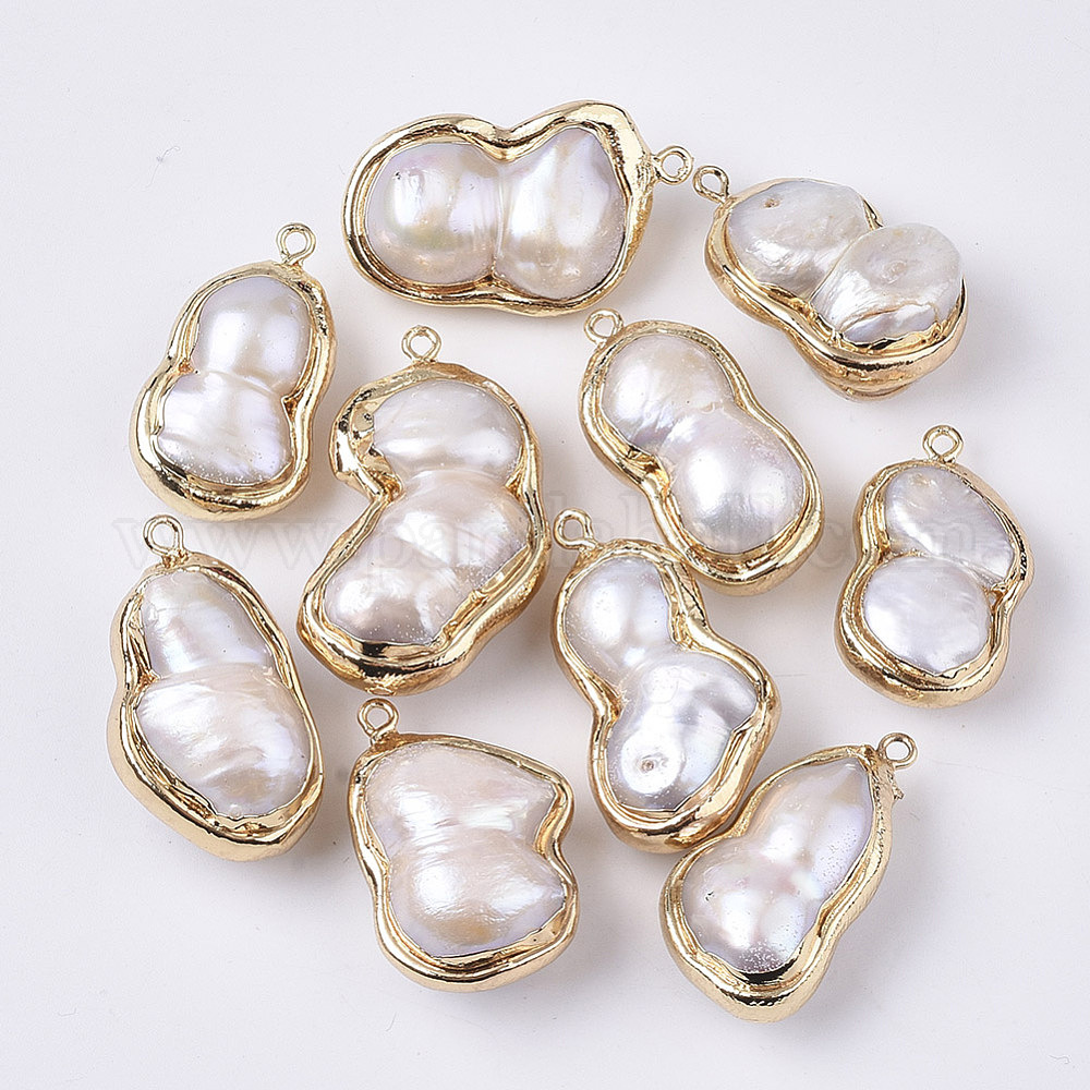 Wholesale Natural Baroque Pearl Keshi Pearl Cultured Freshwater Pearl Pendants Pandahall Com