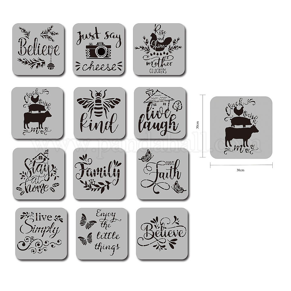 Shop Large Plastic Reusable Drawing Painting Stencils Templates Sets