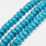 Brins de perles de turquoise de taiwan synthétiques hexagonales, turquoise foncé, 12x12x8mm, Trou: 1mm, Environ 50 pcs/chapelet, 15.3 pouce