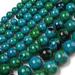 Abalorios de piedras preciosas hebras, crisocola sintética, teñido y climatizada, redondo, verde, 10~20mm, agujero: 1~2 mm