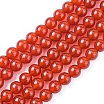 Chapelets de perles en cornaline naturelle, Grade a, teinte, ronde, 6mm, Trou: 1mm, 31 pcs / chapelet, 8 pouce