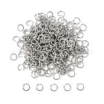 304 Stainless Steel Jump Rings, Stainless Steel Color, 20 Gauge, 6x0.8mm, Inner Diameter: 4.4mm, about 348pcs/20g