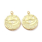 Латунные микропаве прозрачные подвески с фианитом ZIRC-L091-078G