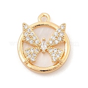 Латунные микропаве прозрачные подвески с фианитом KK-C080-03G
