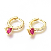 Серьги-кольца из латуни с микро-паве из фианита ZIRC-H102-14C-G