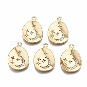 Латунные микропаве прозрачные подвески с фианитом KK-T063-73G-NF