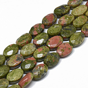 Природные Unakite шарик нити G-T070-6x8mm-08
