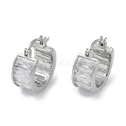 Серьги-кольца из прозрачного кубического циркония EJEW-L292-018P