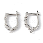 Латунные полые прямоугольные серьги-кольца ZIRC-L097-058P