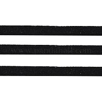  PH PandaHall 10 Yards Flat Faux Suede Ribbon Black