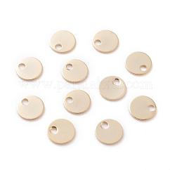 Messing Charme, cadmiumfrei und bleifrei, Flachrund, echtes 24k vergoldet, 4x0.2 mm, Bohrung: 0.9 mm