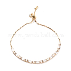 Pulseras de tenis clásicas de circonita cúbica para niñas y mujeres., pulseras deslizantes con fornituras de latón, sin plomo y el cadmio, real 18k chapado en oro, diámetro interior: 1-1/8~3-1/8 pulgada (3~8 cm)