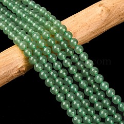 Natürliche grüne Aventurine runde Perle Stränge, 6 mm, Bohrung: 1 mm, ca. 59~62 Stk. / Strang, 15 Zoll