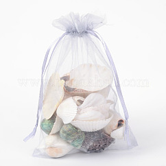 Sacs-cadeaux en organza avec cordon de serrage, fête de mariage cadeaux de noël sacs-cadeaux, pochettes en organza pour pot-pourri, gris clair, 18x13 cm