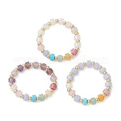 3 Stück Edelstein-Scheibenperle mit Messing-Fingerringen&nbsp;RJEW-JR00985-02