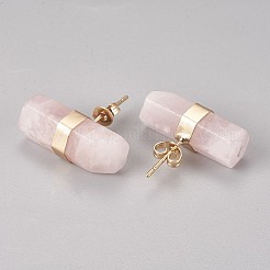 ナチュラル＆合成混石スタッドピアス  真鍮パーツ  柱  7~8x21~22mm  ピン：0.8mm&nbsp;EJEW-I212-F