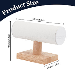 Т-образные стойки для браслетов из искусственной кожи с деревянным основанием&nbsp;AJEW-WH0471-127C