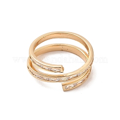Латунные микро проложить кубического циркония кольца RJEW-R146-12B-G