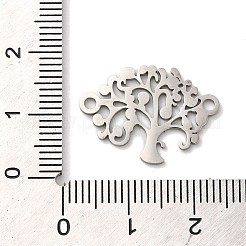 変色しない304ステンレススチールコネクタチャーム  生命の木 リンク  ステンレス鋼色  22x15.5x1mm  穴：2mm&nbsp;STAS-D013-02C-P