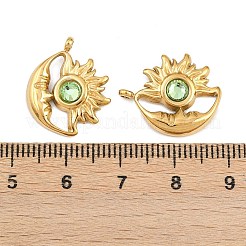 Подвески из нержавеющей стали 304 со стразами STAS-Z166-24G-08