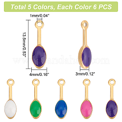 30 шт. 5-х цветные эмалевые подвески из нержавеющей стали 304 STAS-UN0040-35