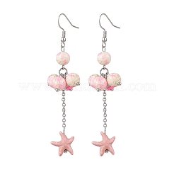 6 пара сережек-подвесок из синтетической бирюзы&nbsp;EJEW-JE06505-02