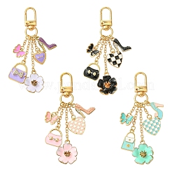 Подвеска из сплава с эмалью «цветок/сумка/сердце»&nbsp;HJEW-FS00025-01