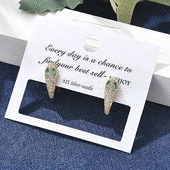 Латунные кубических серьги циркония обруч EJEW-D301-05G-02