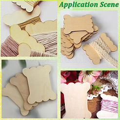 60 шт. необработанных деревянных вырезок для поделок&nbsp;DIY-SC0031-12B