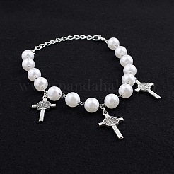 Старинные браслеты из нержавеющей стали с подвесками в виде креста святого Бенедикта DX1356